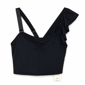 Fabletics Asymmetrical Ruffle‎ Sports Bra Black NWT Plus Size 1X